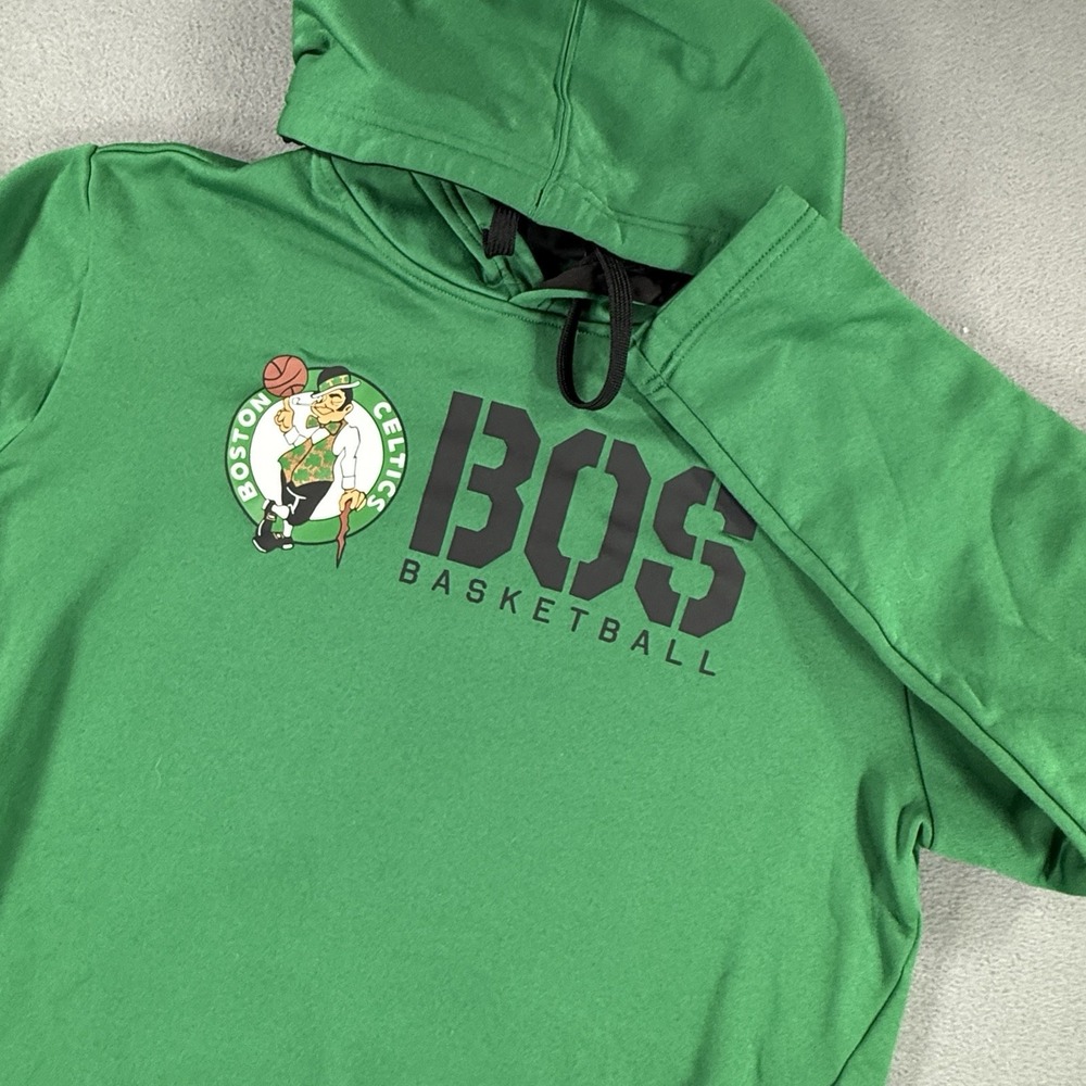Logo Athletic Boston Celtics Hoodie Mens Medium Kelly Green Pullover NBA BOS